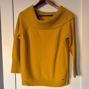 Yellow mustard off the shoulder Sweater